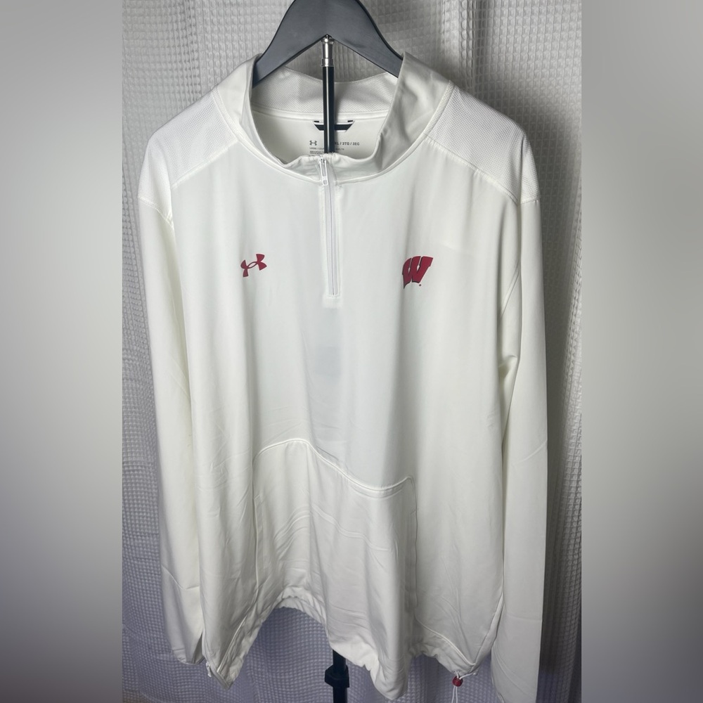 Mens‎ Under Armour Wisconsin Badgers Sideline Motivate Quarter-Zip Pullover 3XL
